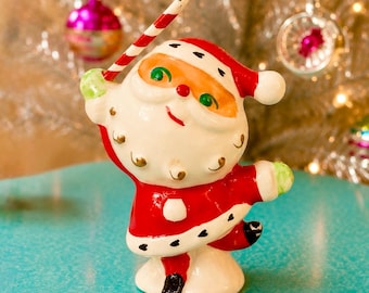 Vintage Holt Howard Christmas Santa with Candy Cane Figurine MCM Japan