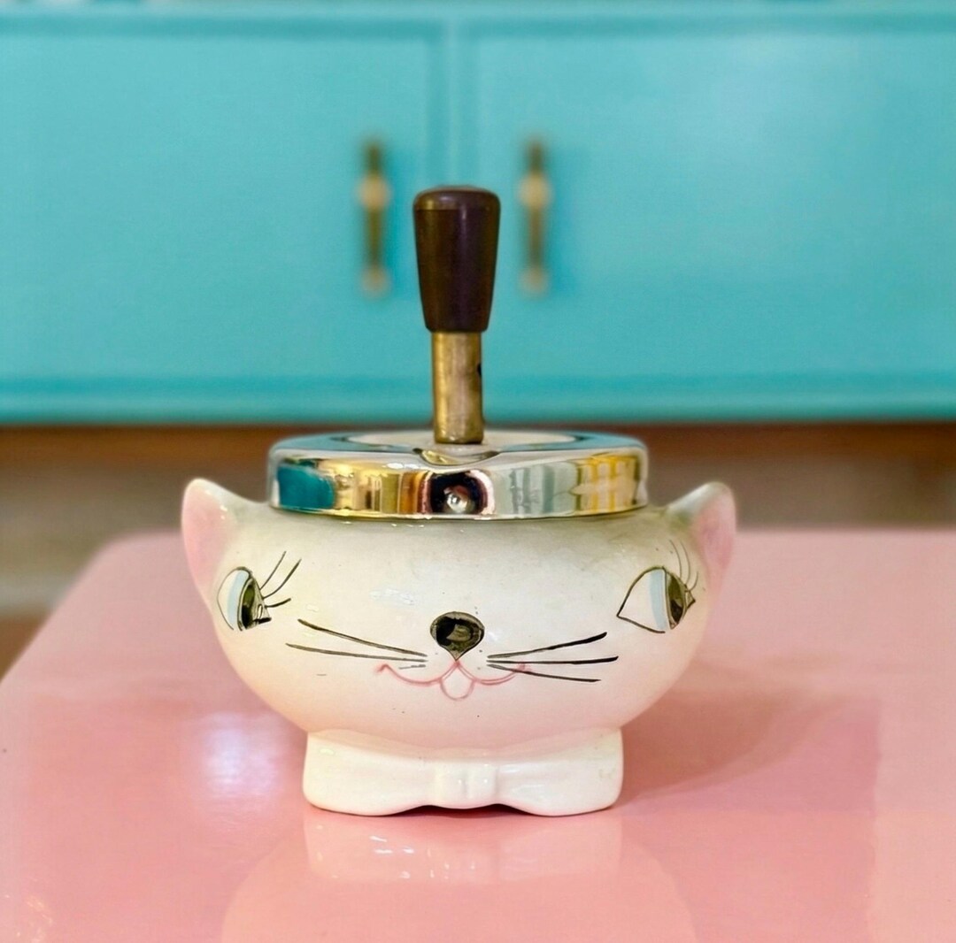 Vintage Holt Howard Cozy Kitten Pixieware Spinning Ashtray Japan