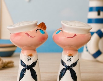 Vintage Holt Howard Bell Bottom Gobs Sailor Salt and Pepper Shakers Pixieware Figurines 1960 Japan MCM