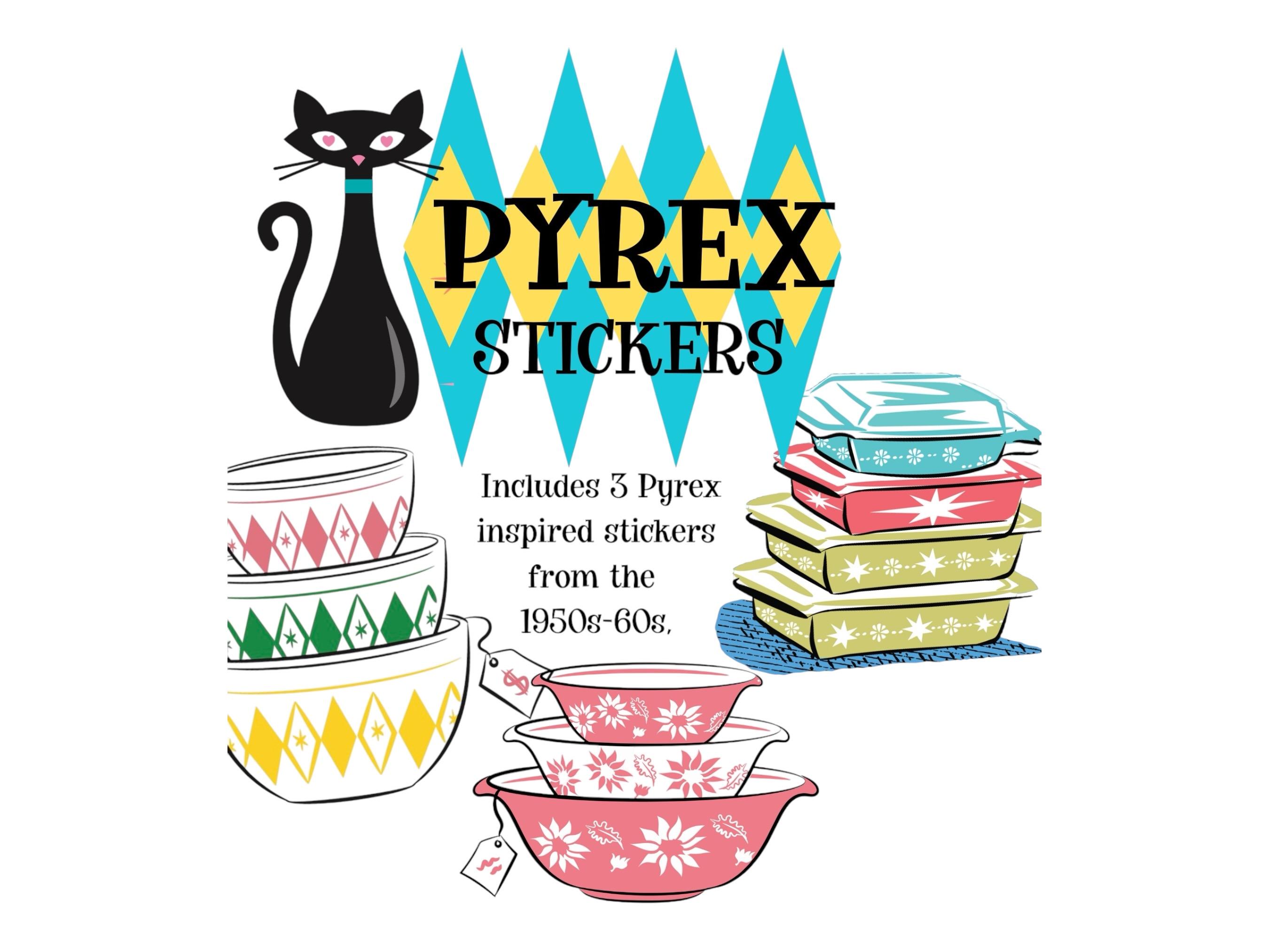 Pyrex Stack Sticker Rare Pyrex Pink Perfection Stickers MCM Pyrex Stacks Starburst Diamonds ...
