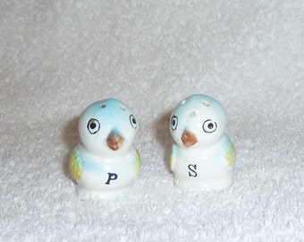 Vintage Bluebird Blue Bird Salt and Pepper Shakers 1950s JAPAN