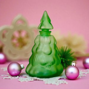 Vintage Christmas Tree Glass Perfume Bottle