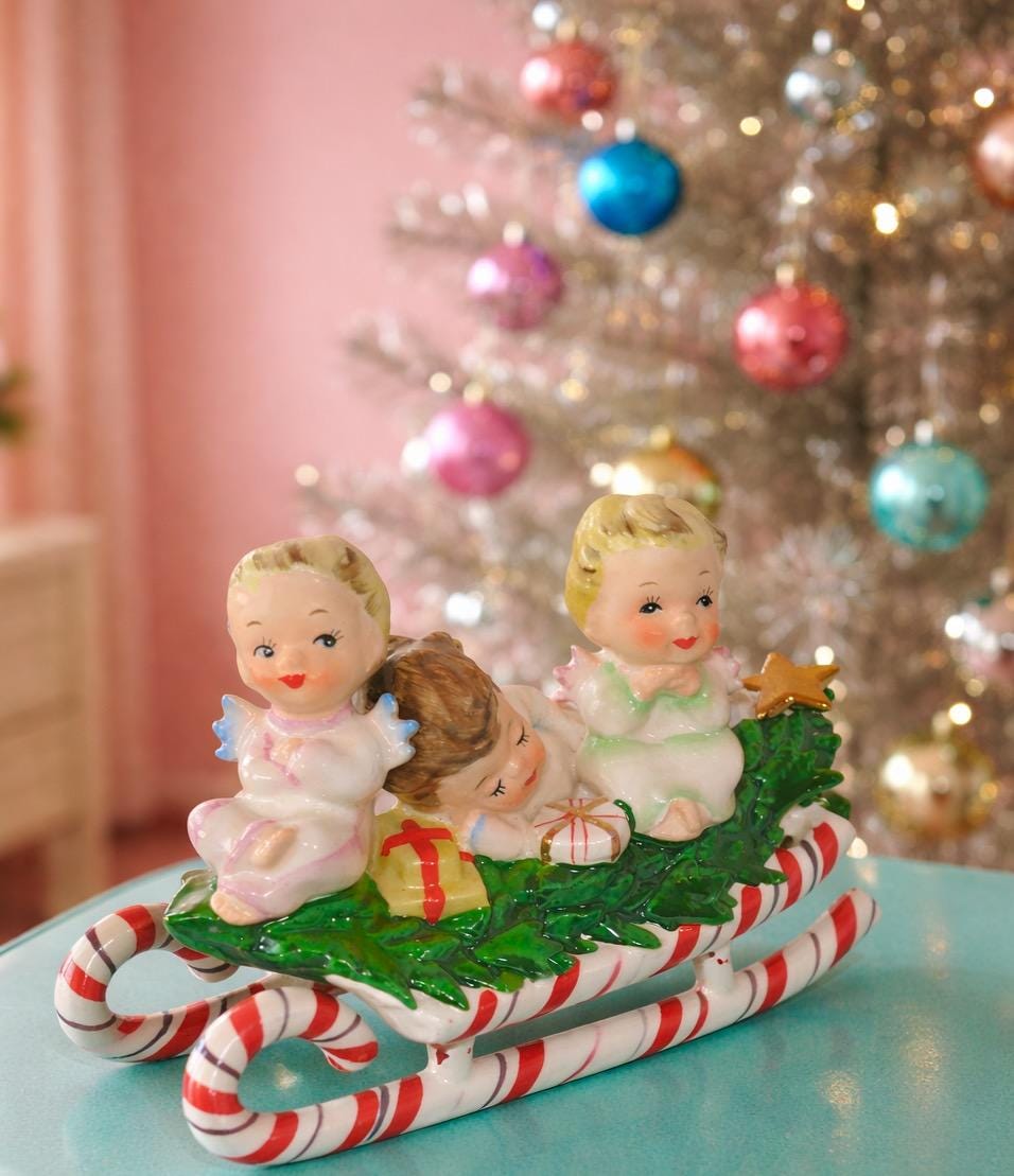 Vintage Japan Santa Sleigh Reindeer Figurines - Etsy