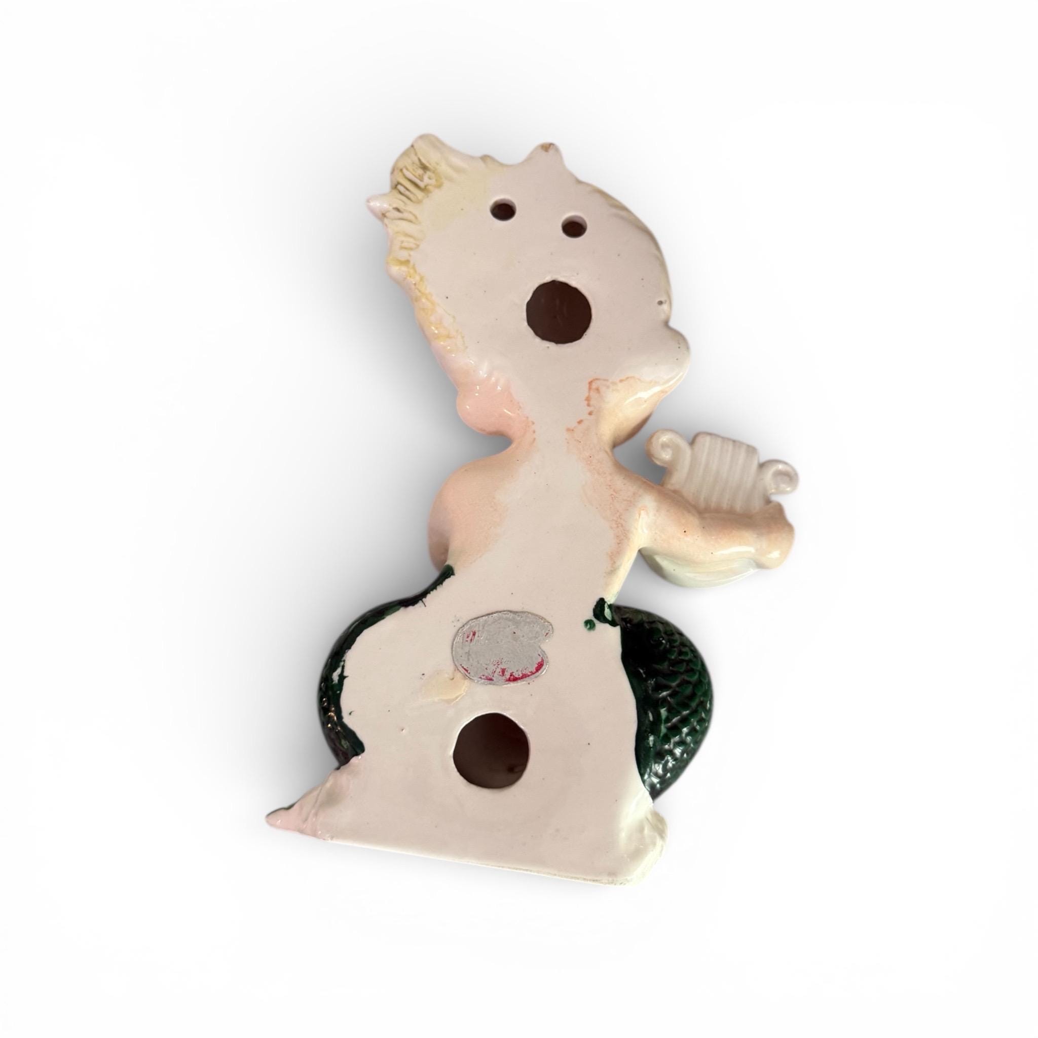 Vintage 1950s Bradley Mermaid Wall Plaques Pair 2 Japan Mid