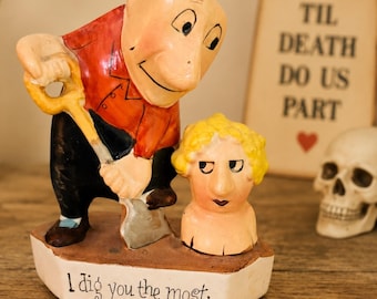 Vintage 1960s Ucagco Figure I Dig You The Most Figurine Morbidly Romantic Till Death Do Us Part MCM Japan
