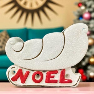 Vintage Christmas Noel Sleigh Planter MCM Japan 1950s