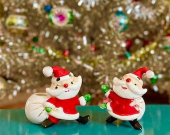 Candelabros vintage de Lego Japón con forma de Papá Noel, de la época de Holt Howard (años 50, MCM).