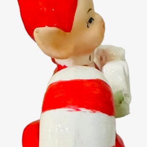 Vintage Norcrest Christmas Pixie Elves on a Candy Cane Japan MCM 1950s Figurine image 7