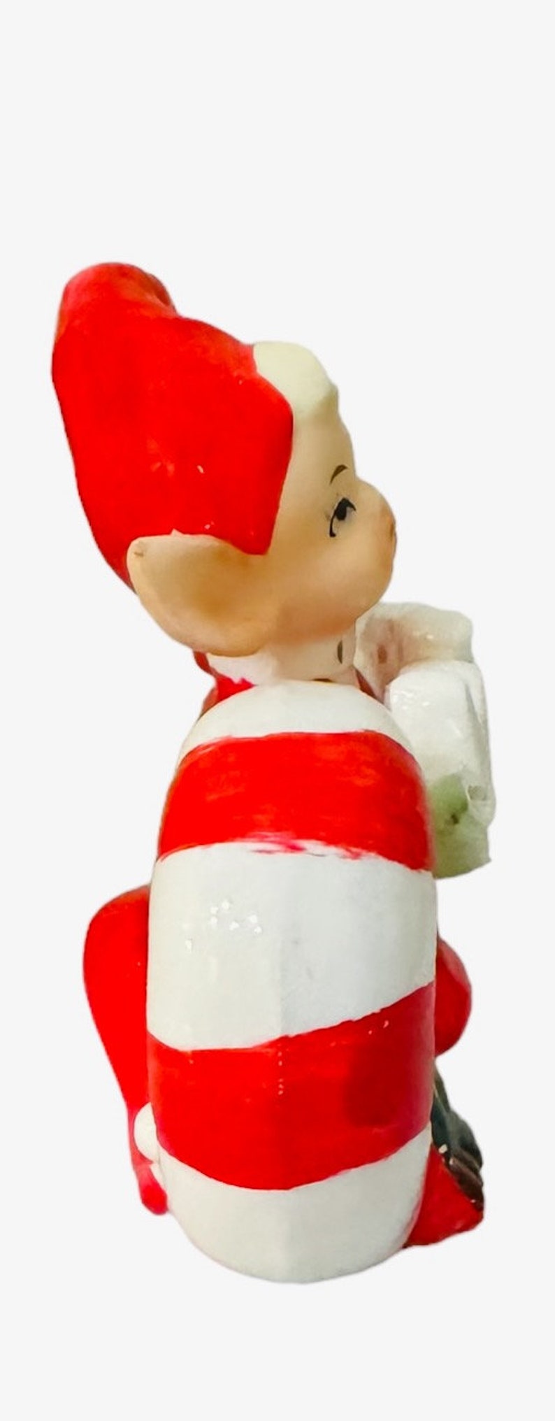 Vintage Norcrest Christmas Pixie Elves on a Candy Cane Japan MCM 1950s Figurine image 7