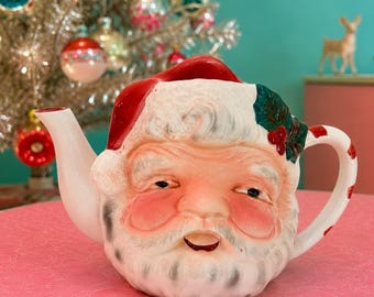 Rare Vintage PY Ucagco Santa Claus Teapot 1950s Mid-Century Kitsch Christmas Japan MCM