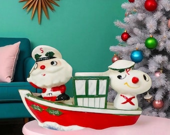 Vintage Holt Howard SS Noel Santa Candleholder Salt Pepper 1959 MCM Japan
