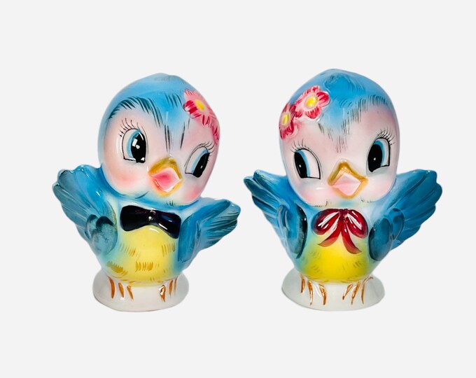 Vintage Lefton Bluebird Salt and Pepper Shakers 1950s Etsy
