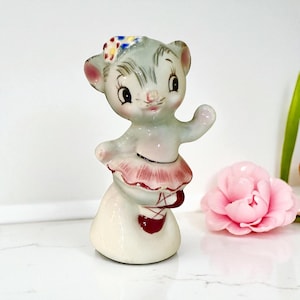 RARE Vintage PY Pink Bear Ballerina Shaker MCM Japan Kitsch 1950s