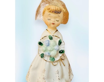 Candelabro vintage Holt Howard Bride Figura de los años 50 Japón MCM