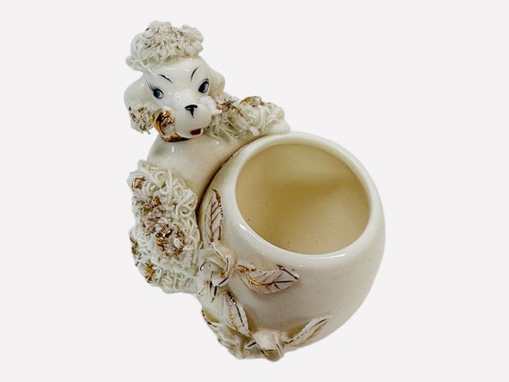 レフトン ホワイトプードル 置物 バッグ レフトン ホワイトプードル 置物 バッグ