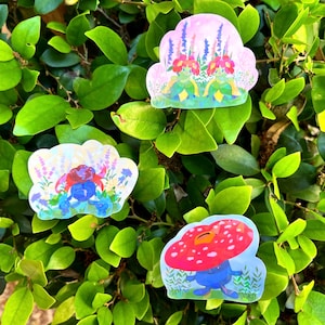 Sticker holographique printanier, Stickers floraux, Stickers imperméables