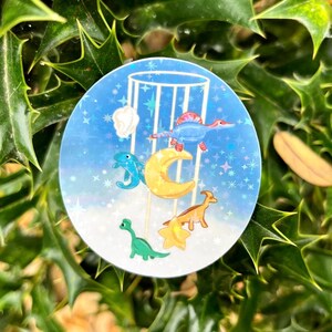 Pegatina holográfica de dinosaurio para móvil, calcomanías para portátiles y botellas de agua