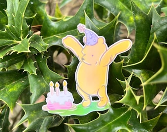 Classic Bear Birthday Sticker | Honey Bear Vinyl Decal
