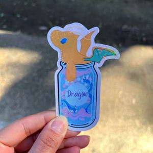 Adesivo de dragão holográfico, decalques para laptop e garrafa de água