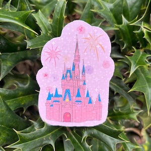 Holographic Pink Castle Sticker, Park Castle Inspired