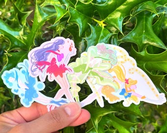 Sailor Scouts Inspired Sticker Set – Inner Planets Collection | Holographic Anime Magical Girl Stickers | Buy Individually or Full Pack