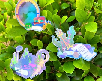 Pegatina holográfica de villanos de cuento: Úrsula, la Reina Malvada, Maléfica