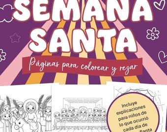 Buch für Colorear Semana Santa für die Cristiana de Pascua imprimible católico de la Resurrección de Jesús für Colorear.