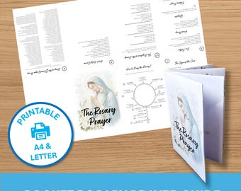 How to Pray the Rosary Guide Rosary Booklet Printable Catholic Prayer Pocket Guide Mysteries of the Rosary PDF Instant Download