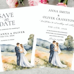 Hochzeitseinladung, Save The Date Set, Canva, Romantische Hochzeitseinladung, Schönes Paar Hochzeitskarte, Boho Hochzeitseinladung, Naturhochzeit