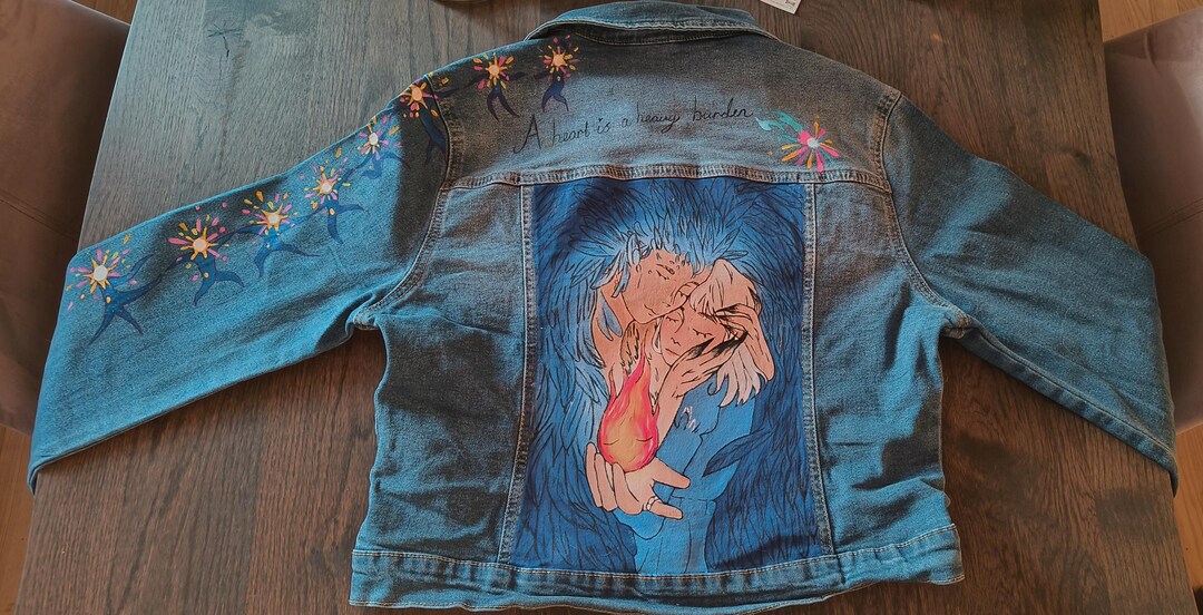 Hand Painted Howl Moving Castle Denim Jacket - Etsy