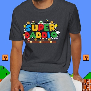 Koszulka Super Daddio, prezent na dzień ojca, koszulka dla taty, zabawny top dla taty, fajna koszulka dla taty, modna odzież rodzinna