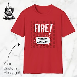 Customizable Taco Bell Fire Sauce T-Shirt, Personalized Hot Sauce Tee, Funny Food Gift, Unisex Softstyle Top, Spicy Mexican Food Lover