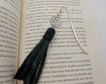 Tartan tassel bookmark- blue/green