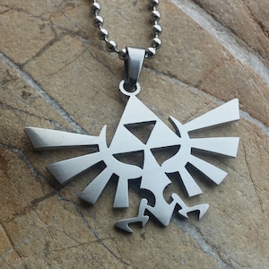 Legend of Zelda - stainless steel pendant on ball chain mens or womens gamer&#39;s necklace