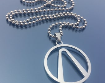 Collier pendentif en acier inoxydable Borderlands : chaîne boule, bijoux homme femme