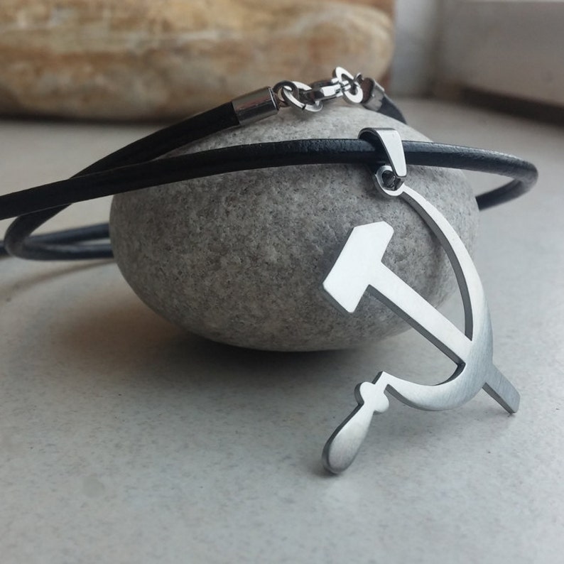 Hammer and Sickle Stainless Steel Pendant on Waterproof Etsy
