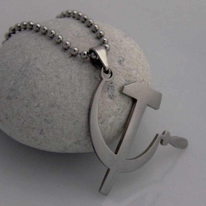 Hammer and Sickle Stainless Steel Pendant on Ball Chain Mens Etsy UK