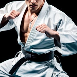 Handmade Taekwondo Pendant: Korean Martial Art Stainless Steel Necklace (US Duty Paid)