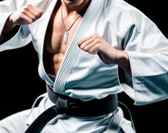 Handmade Taekwondo Pendant: Korean Martial Art Stainless Steel Necklace (US Duty Paid)