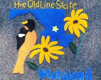 Maryland Wool Felt Applique Pattern - United States Quilt Block