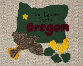 Oregon Wool Felt Applique Pattern - United States Quilt Block