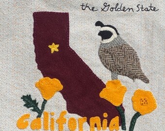 California Wool Felt Block Digital Pattern - United States Quilt