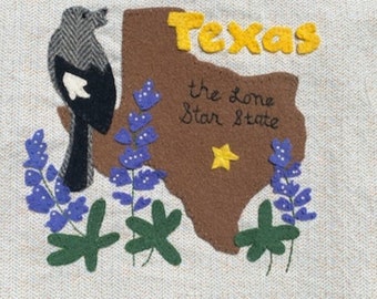 Texas Wool Felt Block Digital Pattern - United States Quilt