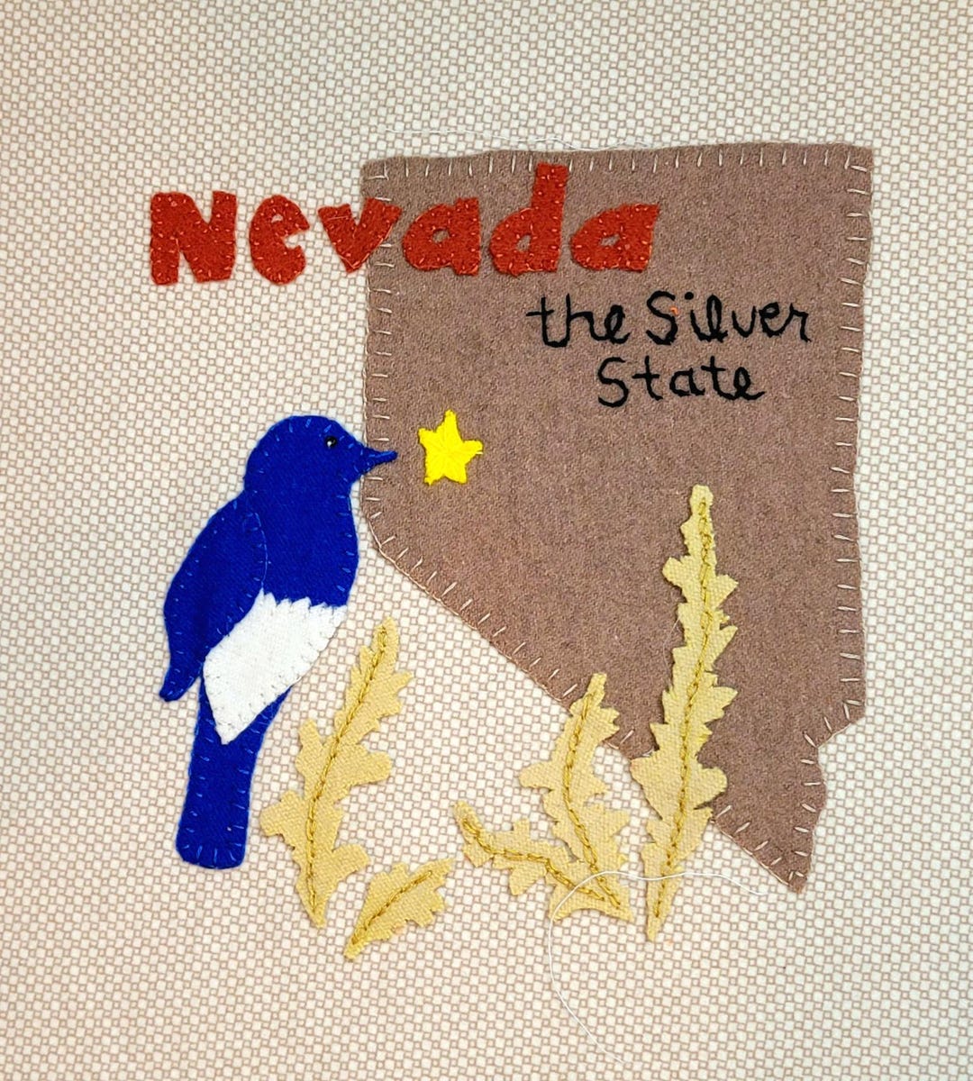 Nevada Wool Felt Applique Pattern - United States Quilt Block - Etsy