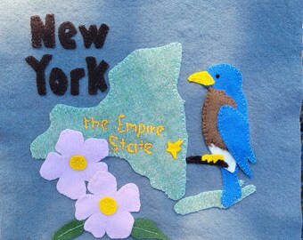 New York Wool Felt Block Digital Pattern - United States Quilt