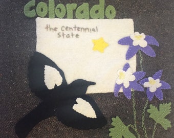 Colorado Wool Felt Applique Digital Pattern - United States Quilt Block