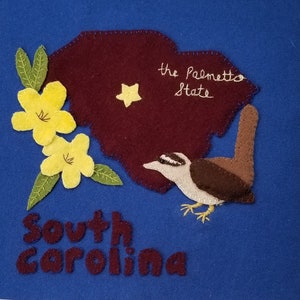 South Carolina Wool Felt Applique Pattern - United States Quilt Block