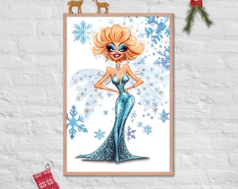 Aurora Snowfall, fairy (drag) queen – Framed Glamour Print