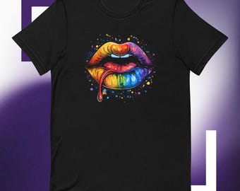 Lip Service (Loud & Proud) – Queer Pride Dripping Lip Graphic Tee – LGBTQ Streetwear Bold Design