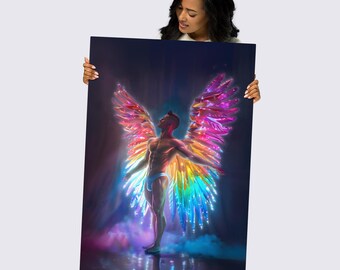Luminous Herald - Celestial Temptations angel metal print